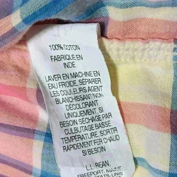 LL BEAN Slightly Fitted Short Sleeve button down shirt. Men's size M  💯 Cotton - Picture 4 of 6